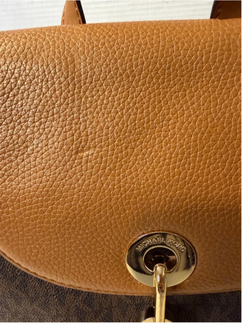 Women's Michael Kors Brown Tan Monogram Backpack One Size